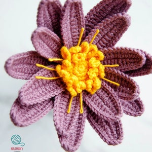 Wzór na szydełkową lilię wodną PDF, kwiaty szydełkowe, wzór angielski Amigurumi, wzór angielski na kwiat lilii do wystroju domu
