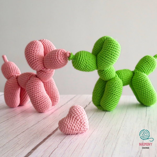Crochet Pattern Balloon Dog, Balloon Dog Amigurumi, Crochet Balloon Dog Pattern, Balloon Animal Crochet Pattern, Balloon Animal Amigurumi