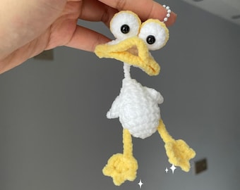 おもしろい小さなアヒルのキーホルダーの編み図、かわいいミニアヒルの