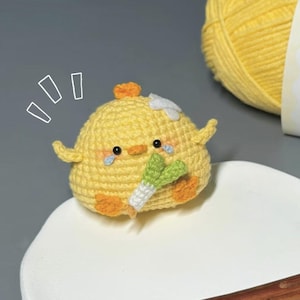 Mini Chicken Crochet Keychain PDF Pattern, Amigurumi Chick Low Sew Tutorial, How To Crochet Cute Farm Animal Keychain, Mini Chick Crochet
