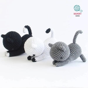 No-sew Cute Cat Amigurumi Crochet Pattern Bundle, Digital PDF files in English, Cat Bun Cat Loaf, Chubby Kitties, Amigurumi Cat