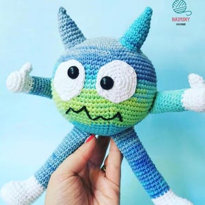 Cute Monster Crochet PDF Pattern, Funny Stuffed Animal Crochet, Cartoon Character Pattern, Crochet Funny Monster, Unique Handmade Toys