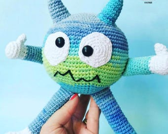 Cute Monster Crochet PDF Pattern, Sweet Halloween Crochet Amigurumi Tutorial, Crochet Funny Monster Halloween Gift for Kid