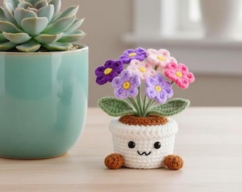 Mini Cute Flower Pot Crochet Pattern - Cute Crochet Mini Flower Pot Home Decoration - Crochet Mothers Day Gift Amigurumi Tutorial