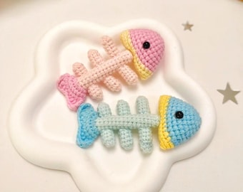 Fischgräte Schlüsselanhänger häkeln Muster, niedlicher Schlüsselanhänger häkeln Amigurumi, Fischgräte Taschenanhänger PDF Tutorial häkeln