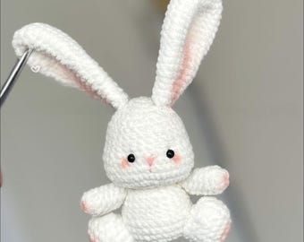 Easy Crochet Plushie Bunny PDF Pattern, Cute Crochet Amigurumi Little Bunny Tutorial, Cute Animal Plushie Crochet Pattern
