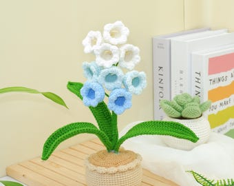 Crochet Lily of The Valley Pot PDF Pattern - Desktop Flower Pot - Amigurumi Lily Flower Decorations - Handmade gift - Crochet Flower Pattern