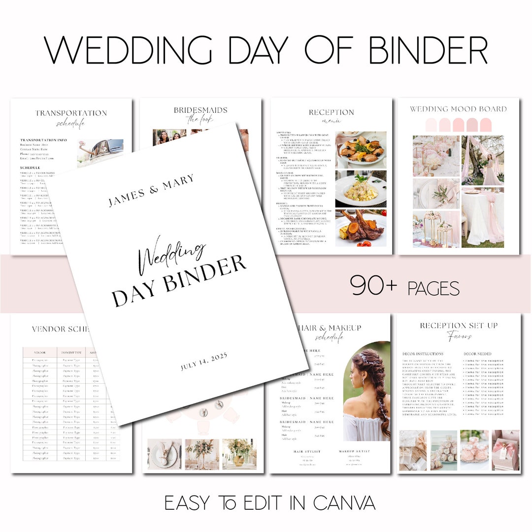 The Ultimate Wedding Day Binder Template Wedding Day Coordination The Ultimate Wedding Day Binder Template Wedding Day Coordination