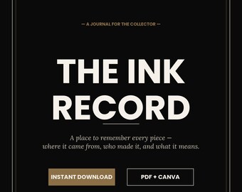 Diario de tatuajes imprimible / Libro de registro de tatuajes en PDF / Rastreador y diario de tatuajes / Regalo para amantes de los tatuajes / Descarga instantánea