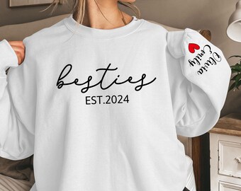 Besties Sweatshirt, Personalized Sweatshirt, Custom Name Shirt, BFF Sweatshirt, Gift For Bestfriend, Birthday Gift For Bestie, Best Gift
