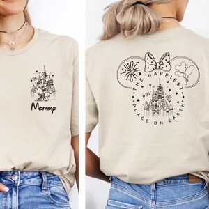 Custom The Happiest Place One Earth Sweatshirt, Disneyland Vacation Tee, Mickey and Minnie Magical Castle Shirt, Disney Family Trip Shirt