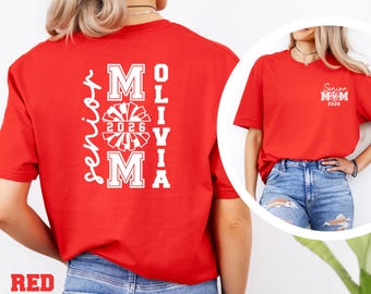 Custom Senior Cheer Mom 2026, Cheer Mom Gift, Class of 2026 Senior Cheer Mom Shirt for Game Day, Cheer Mom Tee, 2026 Cheerleader Senior 2026