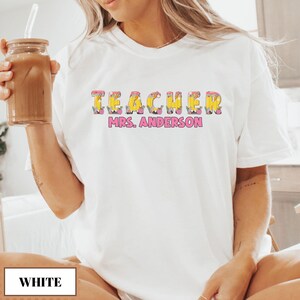 Comfort Colors® Custom Teacher Shirt, Teacher Team Shirts, Personalized School Tshirt, Teacher Gift, Customized Name Teacher Shirt Gifts