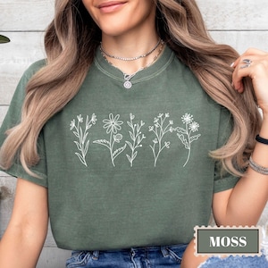 Comfort Colors® Wildflower Shirt, Floral Cottagecore Shirt, Botanical Shirt, Flower Shirt, Nature Shirt, Wildflower Tshirt,Wild Flower Shirt