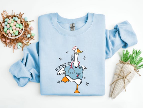 Silly Goose Registered Nurse Sweatshirt, Nursing Student Hoodie, Nursing School, Nurse Shirt, For Work RN, Nurse Life Sweatshirt, CNA Hoodie