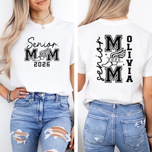 Senior Track Mom Shirt 2026, Graduation Shirt for Mom, Class of 2026 Gift, Proud Senior Mom Tee, Senior Night Shirt, Custom Senior Mom Shirt