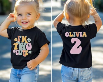 Two Cute Shirt, 2nd Birthday Shirt, Birthday Girl Shirt, 2nd Birthday Outfit, Toddler Birthday Shirt, Retro Groovy Birthday Girl , Two Year