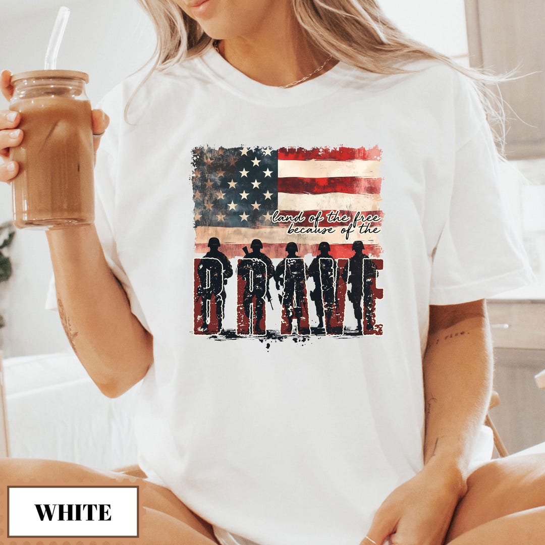 Veterans Day Shirt, Land of the Free Tee, American Flag Patriotic Shirt ...