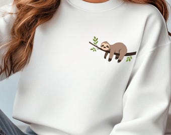 Funny Sloth Sweatshirt, Sloth Sweater, Cute Animal, Animal Lover Hoodıe, Funny Graphic Sweater, Adorable Animals Hoodie, Sloth Yoga Crewneck