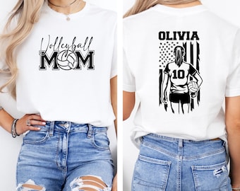 Personalized Volleyball Mom Shirt, Customized Volleyball Mom Sweater, Custom Name Volleyball Mom Hoodie, Volleyball Mama Shirt