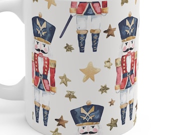 Christmas Nutcracker Mug | Nutcracker Gift  | Watercolour 11oz Ceramic Christmas Mug