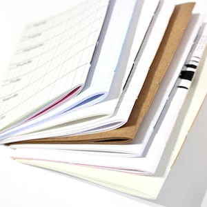 Travelers Journal PAPER INSERTS - Drawing, Watercolor, Lined, Mixed Media, Grid, Kraft, Planner, Cotton Watercolor, Variety