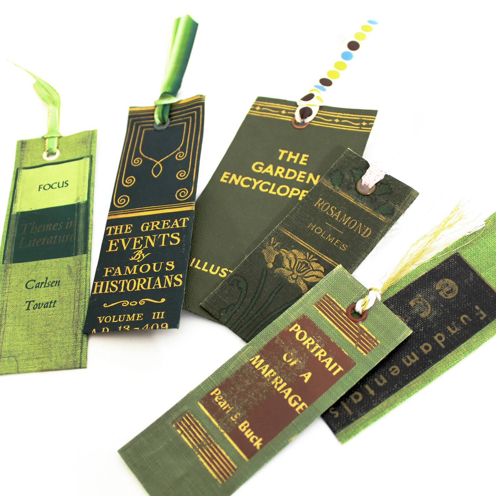 Green BOOKMARK Bookmarks Made From Vintage Book Spines Etsy