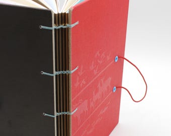 Red Wildlife Journal with Upcycled and Unlined White Paper