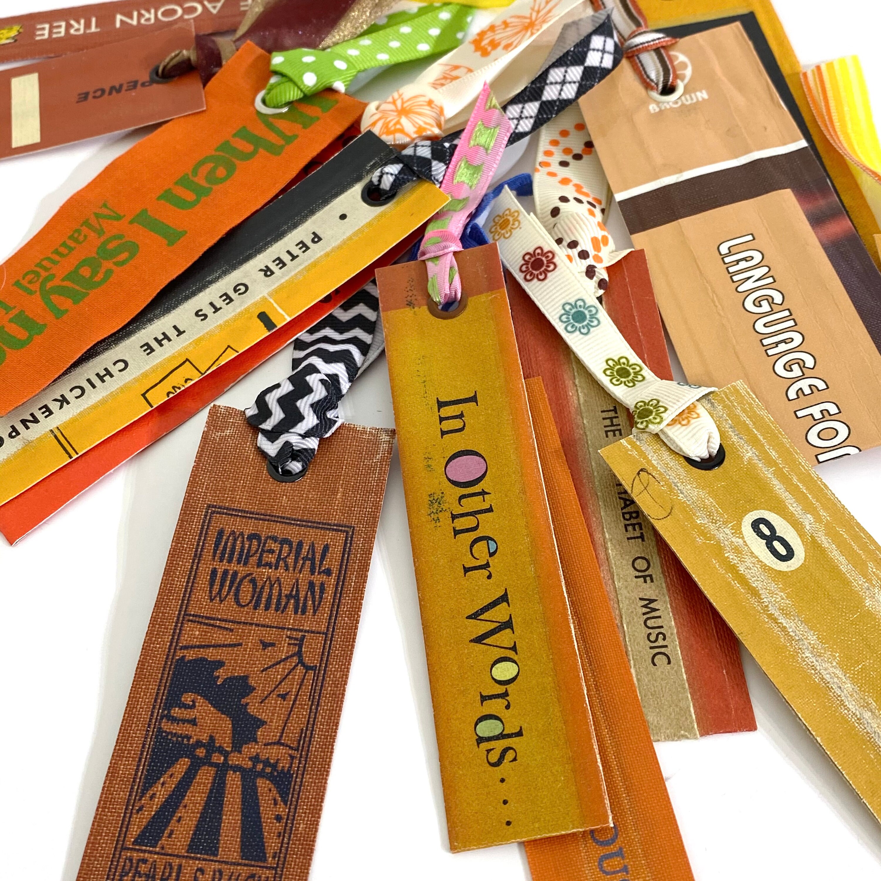 Orange BOOKMARK Bookmarks Made From Vintage Book Spines | Etsy