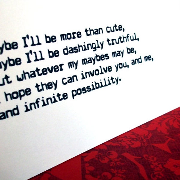 You and me and Infinite Possibility - Blank Note Card - Missed Connections