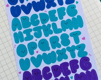 Happy Alphabet Letter Stickers Blues