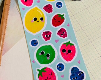 Cute Fruit Stickers: Waterproof Vinyl or Paper, Scrapbook Decals