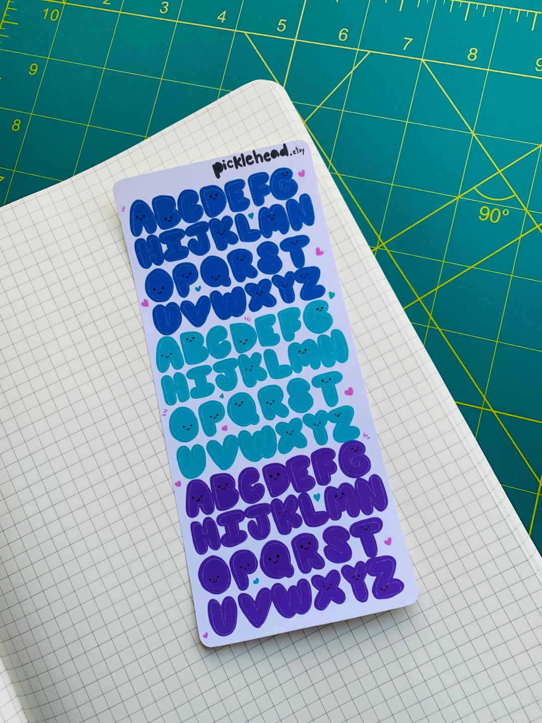 Happy Alphabet Letter Stickers Blues - Etsy