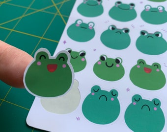 Froggy Feelings Sticker Sheet: Mood Frogs, Vynil