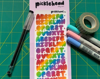 Happy alphabet letter stickers * Rainbow *