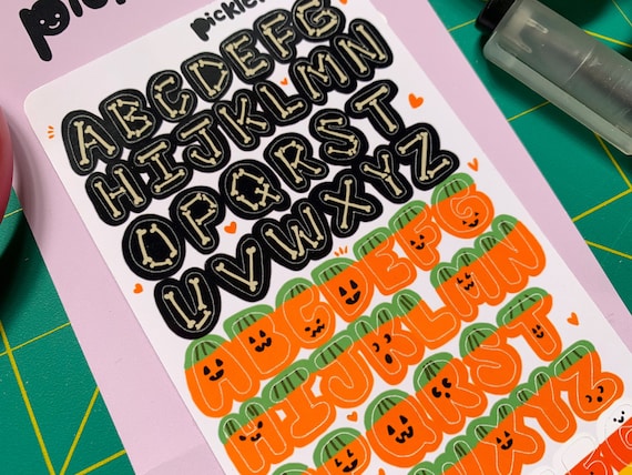 10SHEET LETTER ENGLISH Letter Stickers Halloween Letter Stickers