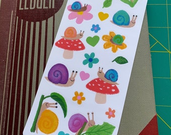 Happy Snail Stickers: Colorful Planner Decals