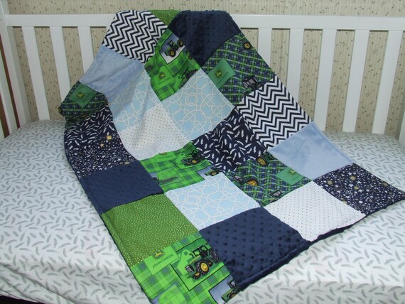 Custom John Deere Quilt Personalized Nursery Crib Toddler Baby | Etsy