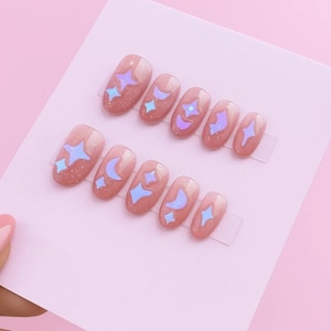 Short Version | Pretty Glass Rhinestones Press On Nails  | Glitter Press On Nails |Gel Nails |Crystal Jewelry