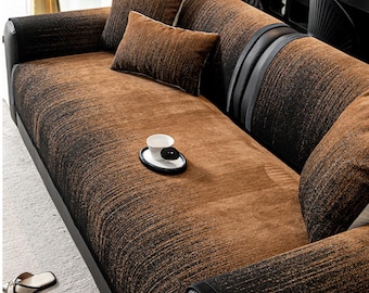 Luxury Chenille Sofa Cover Non-Slip Couch Protector for Leather Fabric Sofas Minimalist Sectional Cushion Mat Anti-Scratch Furniture Throw