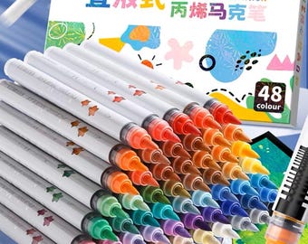 48 colors acrylic painter soft head marker set