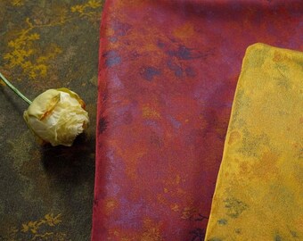 Vintage Floral Jacquard Fabric - Golden Branches Hanfu Vest Material - Antique Gold, Rose, and Olive Brocade for New Chinese Style Apparel