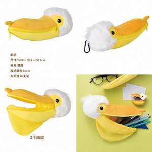 Astuccio portapenne in peluche a forma di animale dell'oceano Pelican di Setocraft Japan
