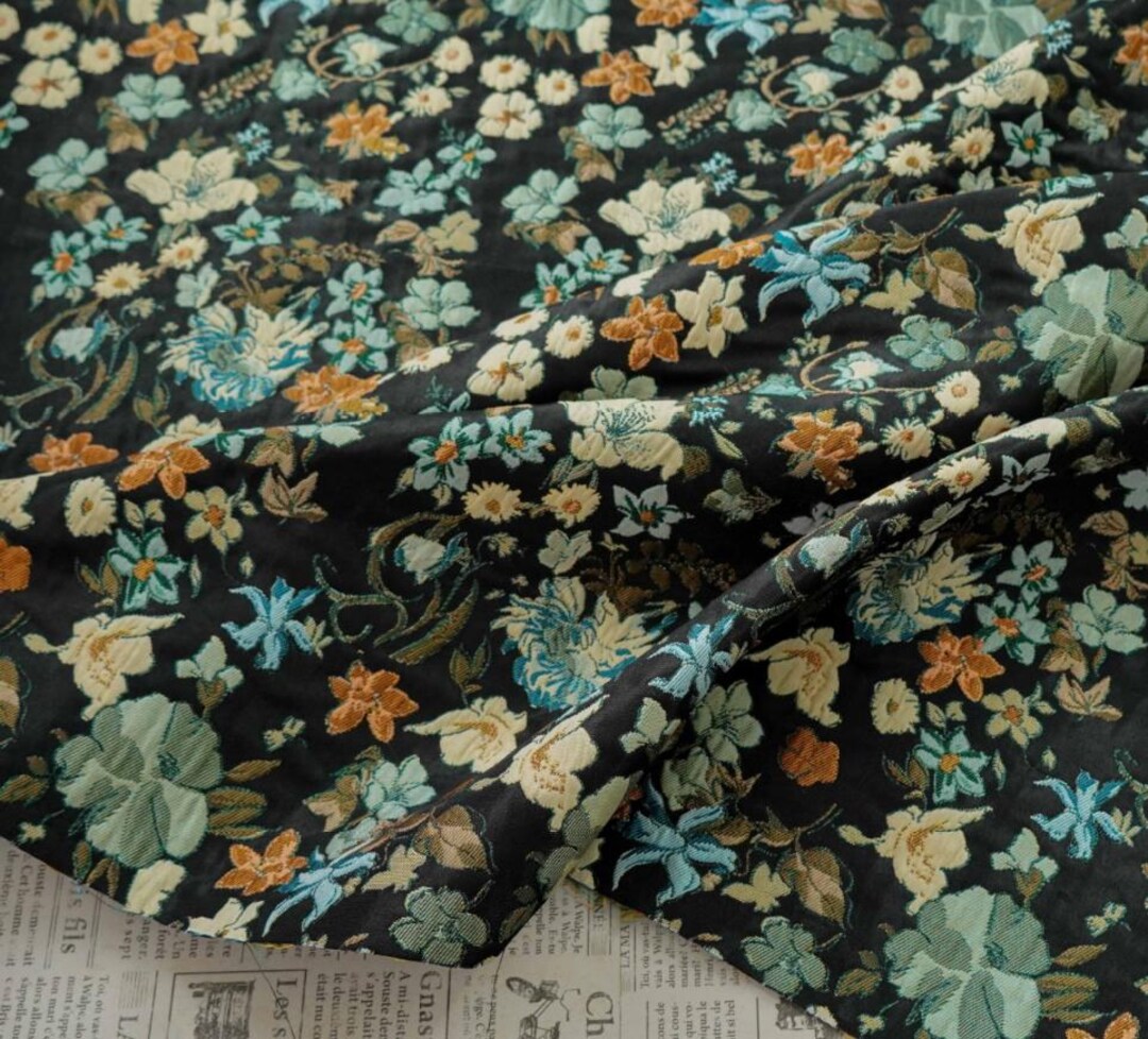 Embossed Floral Upholstery & Drapery Fabric – Heavyweight 3D Jacquard ...