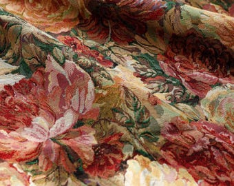 Vintage Oil Painting Floral Tapestry Fabric - Heavyweight 370g Jacquard for Bags, Jackets & Upholstery - 59" Wide Designer Brocade
