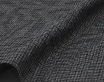 Premium Worsted Wool Houndstooth Fabric – 300g/m Heavyweight Green, Black & Grey Woven Textile – High-End Wool Blend for Bespoke Suits,Coats
