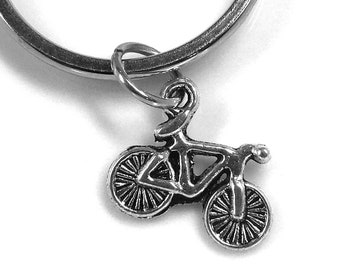 Bike Keychain, Cyclist Keyring, Bicycle Keychain, Tiny Bicycle Keyring, Cycling Gift, Bike Keyring, Sports Gift, Bicycling Charm Gift