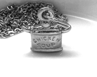 Chicken Soup Necklace, Cozy Chicken Soup, Miniature Food Jewelry, Soup Pendant Gift, Soup lovers Gift, Soup Necklace, Soup Charm Gift