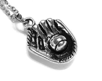 Baseball Glove Necklace, Baseball Necklace, Baseball Glove Pendant, Baseball lovers gift, baseball player gift, baseball fan gift, Sports