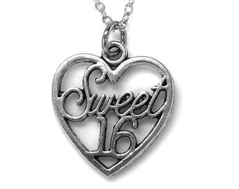 Sweet 16 Necklace, Sweet 16 Charm, 16th Birthday Gift, Sweet Sixteen Birthday Gift, Gift for Girl, Turning 16 Gift, Gift for Daughter